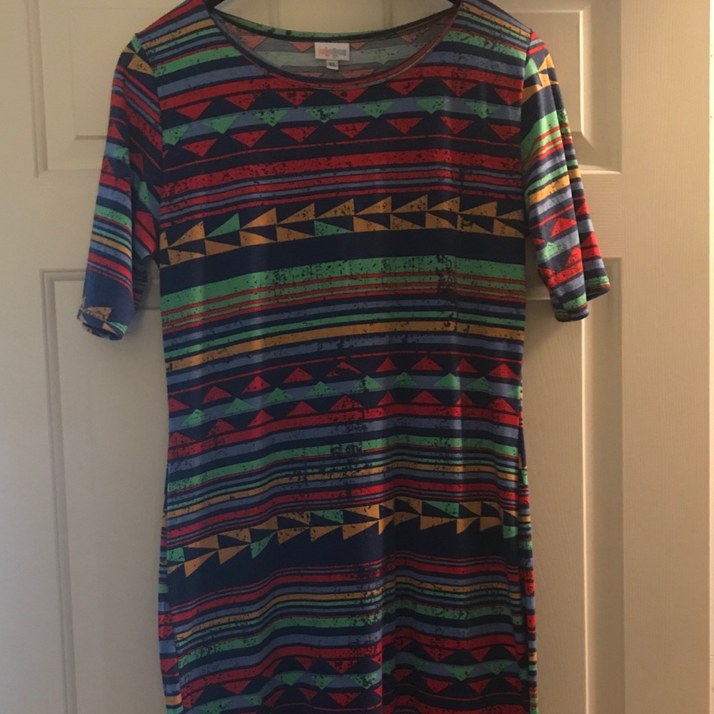NWOT LULAROE Fun Bright Tribal Print Julia Dress